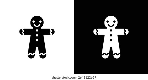 Gingerbread man icon symbols. Vector illustration.