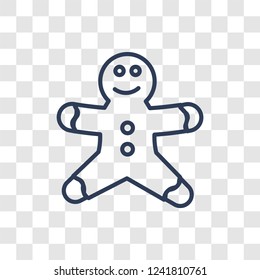 Gingerbread man icon. Trendy linear Gingerbread man logo concept on transparent background from Christmas collection