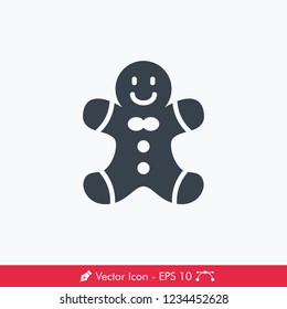 Gingerbread Man Icon / Vector