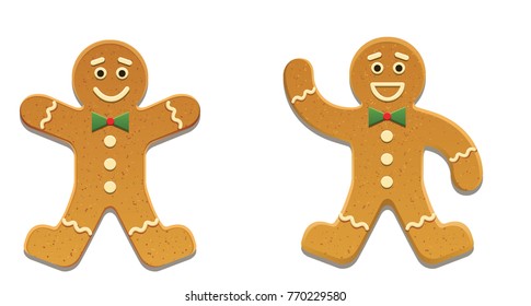 gingerbread man icon vector christmas