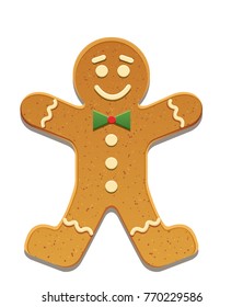 gingerbread man icon vector christmas