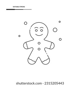 Gingerbread Man Icon Vector Design.