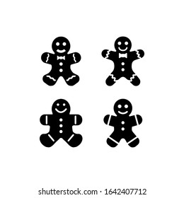 Gingerbread man icon vector illustration.