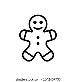 Gingerbread man icon vector illustration.