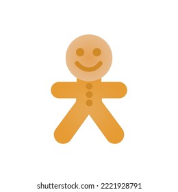 gingerbread man icon, vector illustration