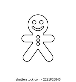 gingerbread man icon, vector illustration