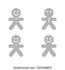gingerbread man icon, vector illustration