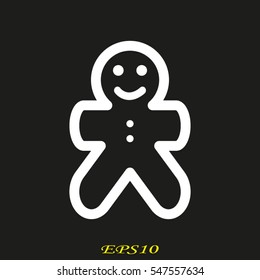 gingerbread man, icon, vector illustration eps10