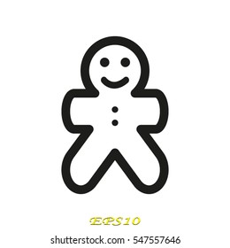 gingerbread man, icon, vector illustration eps10