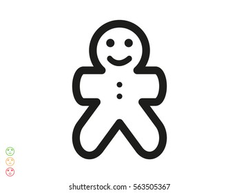 gingerbread man, icon, vector illustration eps10