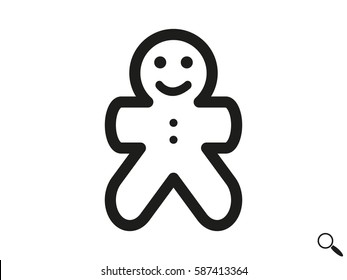 
gingerbread man, icon, vector illustration eps10