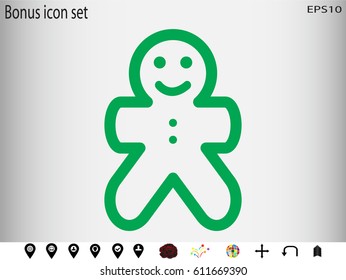 gingerbread man, icon, vector illustration eps10