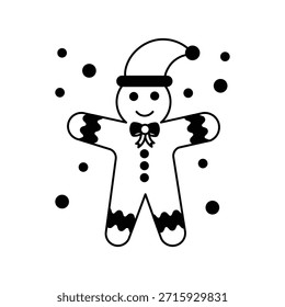 Lebkuchen Mann Symbol mit weißem Hintergrund, Vektorgrafik