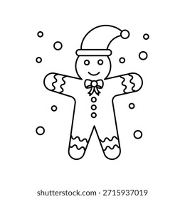 Lebkuchen Mann Symbol mit weißem Hintergrund, Vektorgrafik