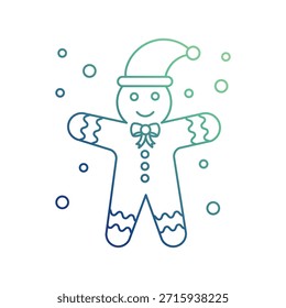 Lebkuchen Mann Symbol mit weißem Hintergrund, Vektorgrafik