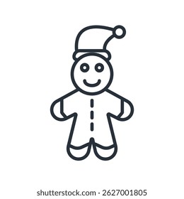 gingerbread man icons isolated on White Background. Flat style design