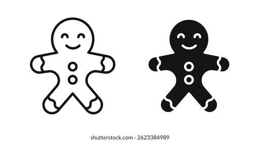 Gingerbread man icons on white background for web