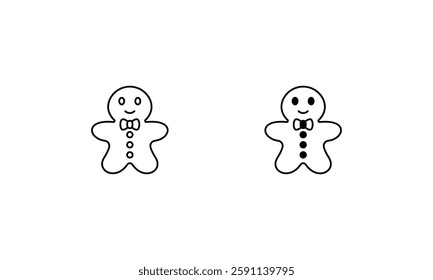 Gingerbread man icons set vector stock illustration