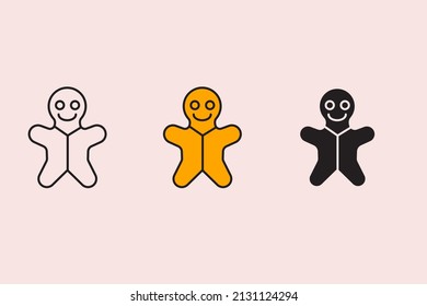 gingerbread man icons symbol vector elements for infographic web