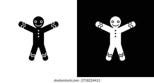 Gingerbread man icons. Vector Template Illustration Symbol Pixels Perfect