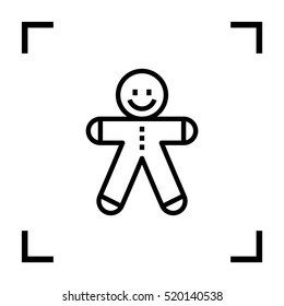 gingerbread Man isolated minimal icon. gingerbread graph line vector icon for websites and mobile minimalistic flat design. 
