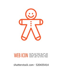 gingerbread Man isolated minimal icon. gingerbread graph line vector icon for websites and mobile minimalistic flat design. 