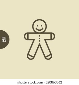 gingerbread Man isolated minimal icon. gingerbread graph line vector icon for websites and mobile minimalistic flat design. 