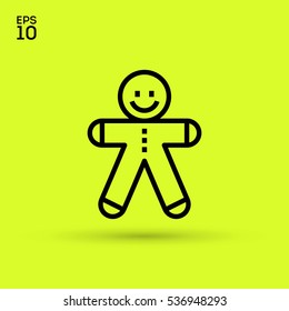 gingerbread Man isolated minimal icon. christmas line vector icon for websites and mobile minimalistic flat design. 