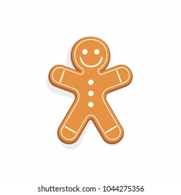 Gingerbread man isolated on white background