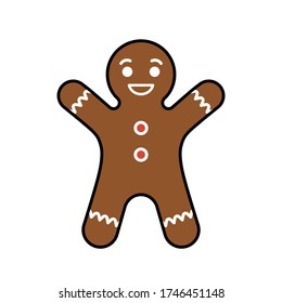 Gingerbread man isolated on white background