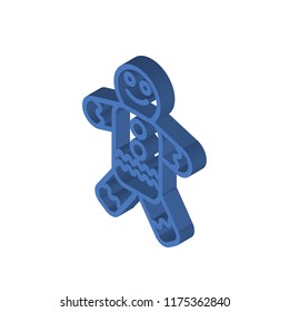 Gingerbread man isometric left top view 3D icon