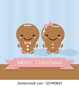 Gingerbread man and gingerbread lady.