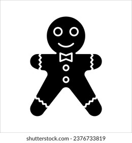 Gingerbread man line and glyph icon, cookie sign, vector illustration on white background