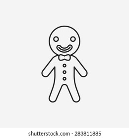 gingerbread man line icon
