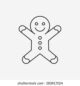 gingerbread man line icon