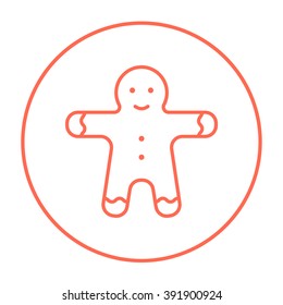 Gingerbread man line icon.