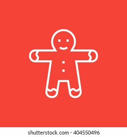 Gingerbread man line icon.