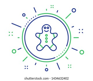 Gingerbread man line icon. Ginger cookie sign. Sweet holiday food symbol. Quality design elements. Technology gingerbread man button. Editable stroke. Vector