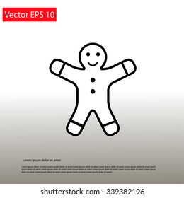gingerbread man line icon isolated. EPS 10