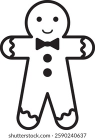 Gingerbread man line icon vector.