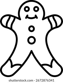 Gingerbread man Line vector Icon Design