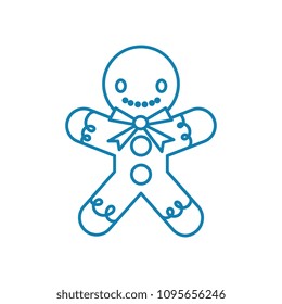 Gingerbread man linear icon concept. Gingerbread man line vector sign, symbol, illustration.