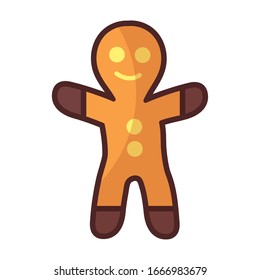 gingerbread man on white background vector illustration design
