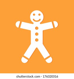 gingerbread man on yellow background