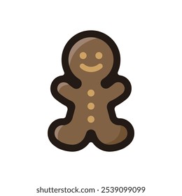 Gingerbread man outline icon for graphic design, apps and websites
