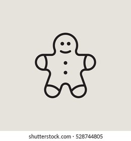 Gingerbread Man Outline Vector Icon