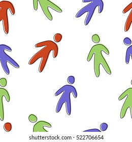 Gingerbread man pattern. Simple illustration of gingerbread man vector pattern for web