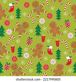 gingerbread man seamless pattern design