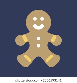 Gingerbread man shaped cookies , Human shaped cookies with icing , Vector illustration in flat style