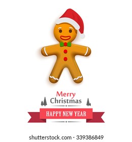 Gingerbread man sign art. Vector illustration